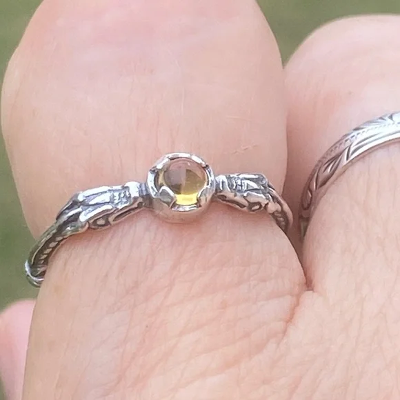 Celtic Dragon Ring .925 Sterling Silver w/ genuine citrine sz 9 medieval dragon - Picture 16 of 16